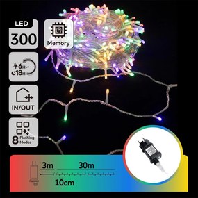 Aigostar - Ghirlandă LED de exterior, 300 LED, 8 funcții, 33 m, IP44, multicoloră