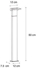 Stâlp modern pentru exterior antracit 60 cm cu LED IP54 - Zane