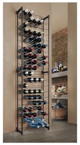 Raft pentru sticle de vin negru din metal număr sticle 50 Barbera – Metaltex