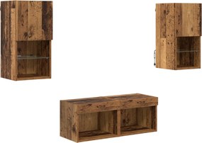 vidaXL Dulapuri pentru TV Pe perete 4 pcs Lemn Vechi Lemn compozit