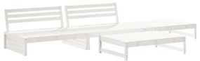 3186628 vidaXL Set mobilier relaxare de grădină, 4 piese, alb, lemn masiv pin