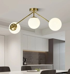 Lustra model N36377-3 – 3 x E27, abajururi elegante, finisaj auriu