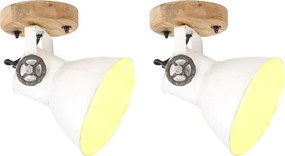 vidaXL Lămpi de perete/tavan industriale, alb, 2 buc., 20x25 cm, E27