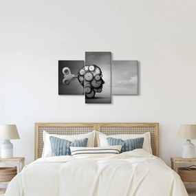 Tablou artistic cu cu cap și ceas (90x60 cm)