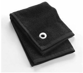 Prosop negru din bumbac din frotir 50x50 cm Cuistot – douceur d'intérieur