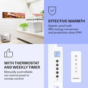 Klarstein Wonderwall Air Art Smart, încălzitor cu infraroșu, vârtej, 120 x 30 cm, 350 W