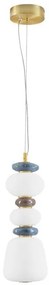 Pendul LED decorativ ceramic maro, albastru, alb, PALO II