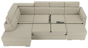 Coltar de lux, bej caramiziu, stanga, MARIETA U