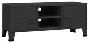339618 vidaXL Dulap TV industrial, negru, 105x35x42 cm, metal