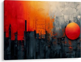 Tablou - Pictura abstractă a orașului (70x50 cm)