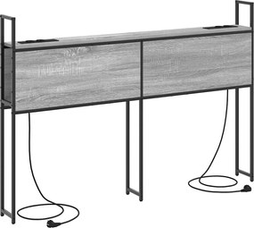 vidaXL Tăblie de Depozitare cu Stație de Încărcare cu raft sonoma gri