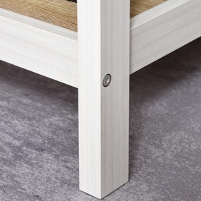 HOMCOM Birou pentru computer multimedia dim. 110L x 48l x 76H cm 2 étagères latérales MDF E1 stejar deschis Alb | Aosom Romania