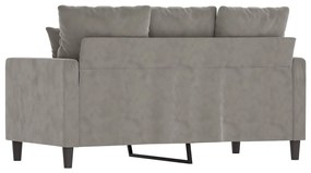 Canapea cu 2 locuri, gri deschis, 120 cm, catifea Gri deschis, 138 x 77 x 80 cm