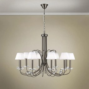 Candelabru stil clasic cu cristal K9 ARIANE 10L nickel inchis