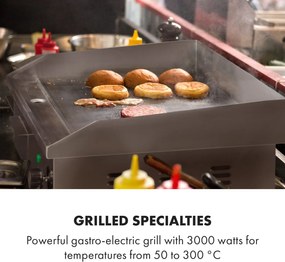 Klarstein Grillmeile 3000G, grătarul electric, 3000 W, placă de grill, 54,5 x 35 cm, netedă