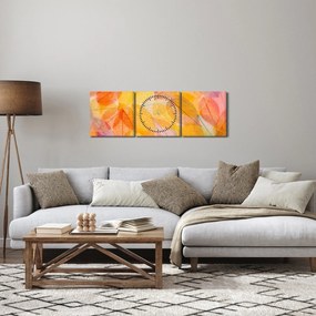 Tablou - Fundal frunze de toamnă (cu ceas) (90x30 cm)