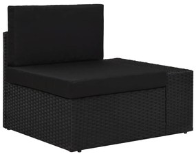 Canapea de colt modulara cu cotiera stanga, negru, poliratan 1, Negru, Canapea de colt (cotiera stanga)