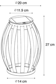 Lampă de masă de exterior neagră cu 3 trepte de intensitate reglabilă, solară și reîncărcabilă - Sheldon