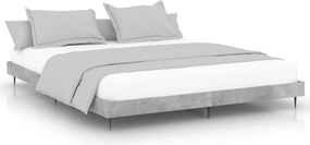 vidaXL Cadru de pat, gri beton, 120x200 cm, lemn prelucrat
