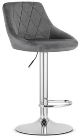 Scaun Bar Kona baza Cromata , Catifea Gri