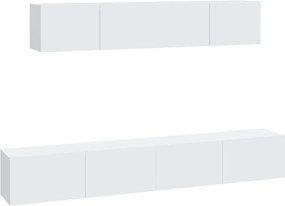 vidaXL Set dulap TV, 4 piese, alb, lemn prelucrat