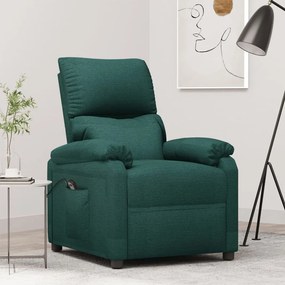 3098159 vidaXL Fotoliu cu ridicare, verde închis, material textil