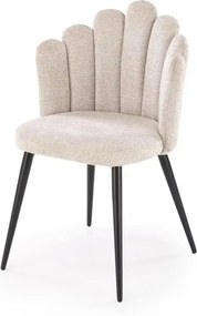 Scaun K552, bej/negru, stofa clasica/metal, 53x53x83 cm