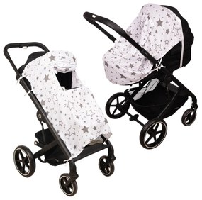 Parasolar multifunctional din muselina pentru carucior sport sau landou Kidizi galaxy grey, model universal, viziera ajustabila
