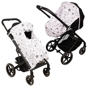 Parasolar multifunctional din muselina pentru carucior sport sau landou Kidizi galaxy grey, model universal, viziera ajustabila