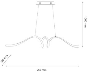 Lustră LED pe cablu LOOP LED/28W/230V negru