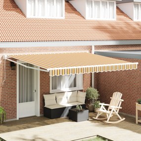 vidaXL Marchiza manuală retractabilă cu dungi colorate 400x300 cm