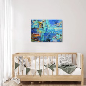 Tablou pe sticlă - pictură abstractă în ulei (70x50 cm)