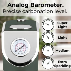 Aparat preparare bauturi carbogazoase Green Matt Berlinger Haus BH 9785N, verde mat, include 2 sticle reutilizabile