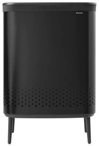 Cos de rufe Brabantia Bo 1004177, 2x45 L, Umplere fara deschidere, Orificii aerisire, Picioare reglabile, Negru