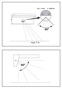 Aplică LED de exterior cu senzor TESA LED/10W/230V IP54 negru