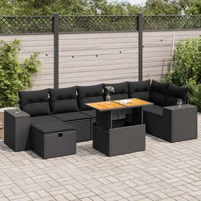 3328091 vidaXL Set mobilier de grădină cu perne, 5 piese,poliratan/lemn acacia