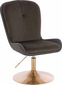 HR690N Scaun Velvet&amp;soft Piele Pu Ciocolată/Cafea Bază Aurie