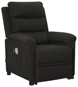 3098271 vidaXL Fotoliu de masaj cu ridicare, negru, material textil