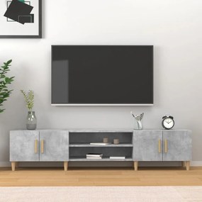 vidaXL Comodă TV, gri beton, 180x31,5x40 cm, lemn prelucrat