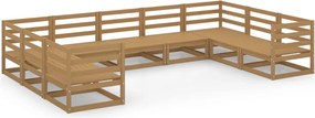 vidaXL Set mobilier de grădină, 9 piese, lemn masiv de pin
