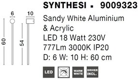 Aplica LED de perete design minimalist Synthesi alb