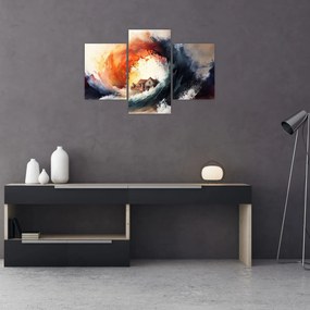 Tablou - În vârtejul potopului, acuarelă (90x60 cm)