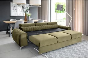 Canapea kaki extensibilă cu tapițerie din catifea 261 cm Laurence – ELTAP