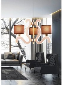 Lustră LED pe cablu AMBROSIA 3xE14/40W/230V + LED/18,4W cupru