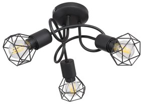 Plafoniera cu 3 spoturi design industrial XARA I negru 36cm