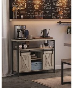 Comodă cu uși glisante FIRA taupe/negru