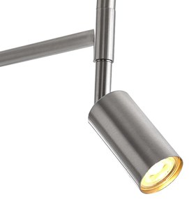 Lampă de podea din oțel cu abajur alb și lampă de citit reglabilă - Ladas