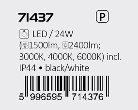 Plafoniera pentru baie, Protectie IP44 Alenzo D-35,5cm negru, alb
