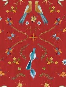 Tapet lavabil Metaphoric Birds, Red, Coordonne 5mp / rola