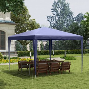 Outsunny Cort de Grădină cu 4 Orificii de Drenaj, Funii și Șuruburi,  293x293 cm, Albastru Închis | Aosom Romania
